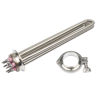 卫生级卡箍式电热管快装加热管食品机械酿酒卡盘加热棒发酵酒箱