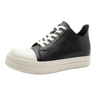 2026新款黑白板鞋男款厚底隐形增高7CM潮流德比鞋美式复古休闲鞋