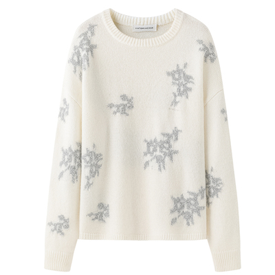 VIKTORIACHAN假日胶囊系列新品 立体银线花朵装饰针织套装