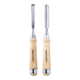 迪速木工凿子特钢凿刀扁平铲加长木柄平凿手工开槽半圆凿工具套装