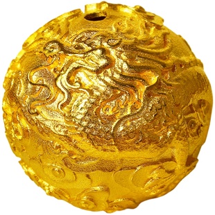 黄金古法祥云龙珠子足金999龙凤呈祥生肖礼物凤凰手串链隔珠男女