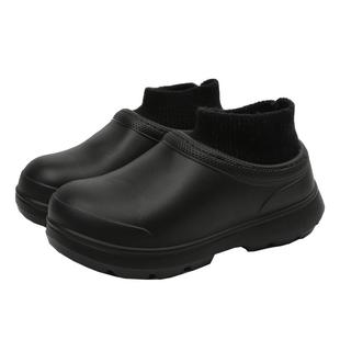 SUNNY COLOR雨鞋女冬季加绒保暖防滑防水鞋厚底短筒雪地靴男棉鞋