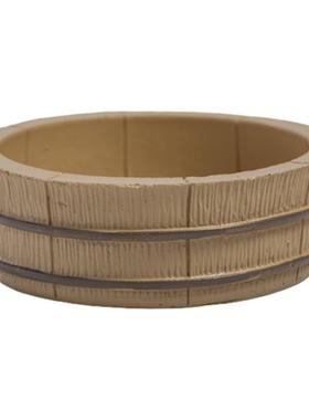 沐浴洗澡盘摆件创意果盘扎箍木桶解压工位装饰品迷你玩具生日礼物