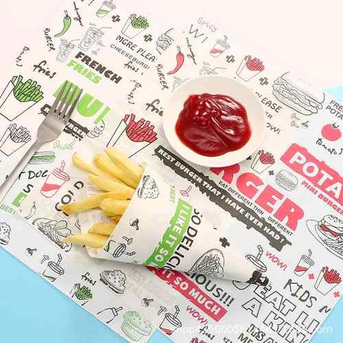 汉堡纸防油纸一次性饭团正方形商用鸡肉三明治批发500张包装纸卷