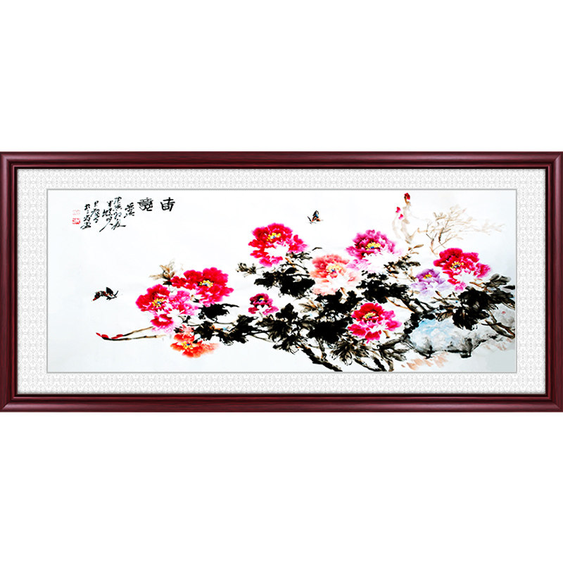 客厅挂画牡丹卧室床头中堂画国画