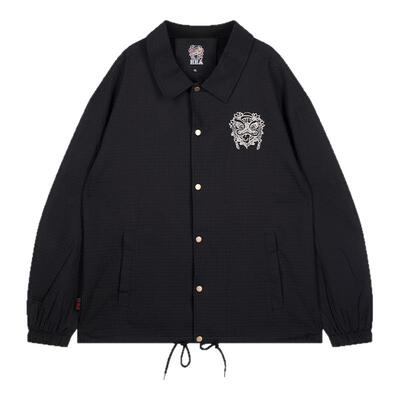 HEA 复古国潮休闲夹克外套格纹翻领叠穿简约潮流长袖工装百搭衬衫