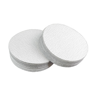 金牛4寸圆形背绒白砂纸 自粘植绒木工玻璃打磨机抛光圆盘沙纸磨片