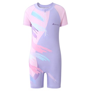 佑游儿童泳衣女孩连体平角2026新款中大童初中生专业游泳竞速泳装