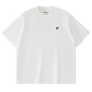 FILA FUSION斐乐潮牌情侣短袖T恤春夏季宽松运动半袖男女跑步上衣