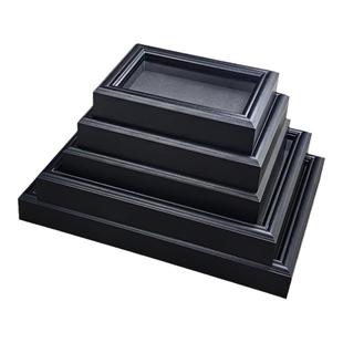 纯黑玻璃中空相框镜面昆虫蝴蝶标本植物手工DIY材料长方形框摆台