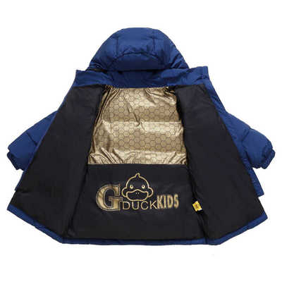 哈罗小黄鸭中长款石墨烯儿童羽绒服新款加厚外套男童女童防风保暖