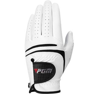 PGM 自带马克高尔夫球手套男士进口羊皮透气超纤布单只左右双手