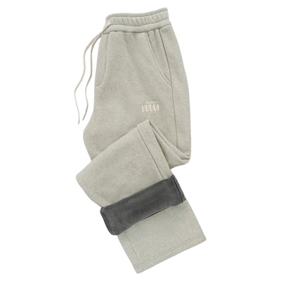 运动直筒休闲裤加绒加厚裤子