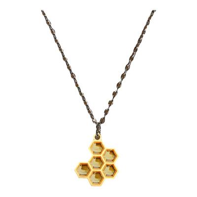 宇宙射线可爱蜂蜜蜂巢滴胶项链成韩彬同款蹦迪情侣卡通ins日韩风