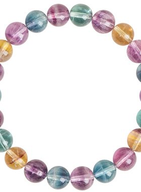 天然彩虹萤石手链女糖果色水晶