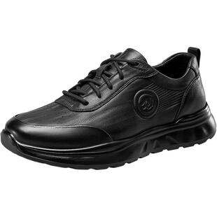 意尔康男鞋春秋季真皮休闲鞋运动皮鞋男士羊皮公务通勤软底