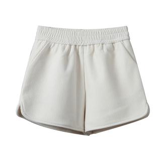 短裤女秋冬季外穿加绒加厚天鹅绒外穿时尚松紧高腰阔腿打底靴裤潮