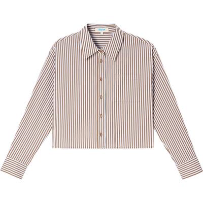 ToyzY彩色条纹截短衬衫女上衣2025秋新款ZC35330400