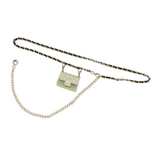 小香风金属链条腰链女士新款配饰腰包装饰西装大衣收腰腰带链条包