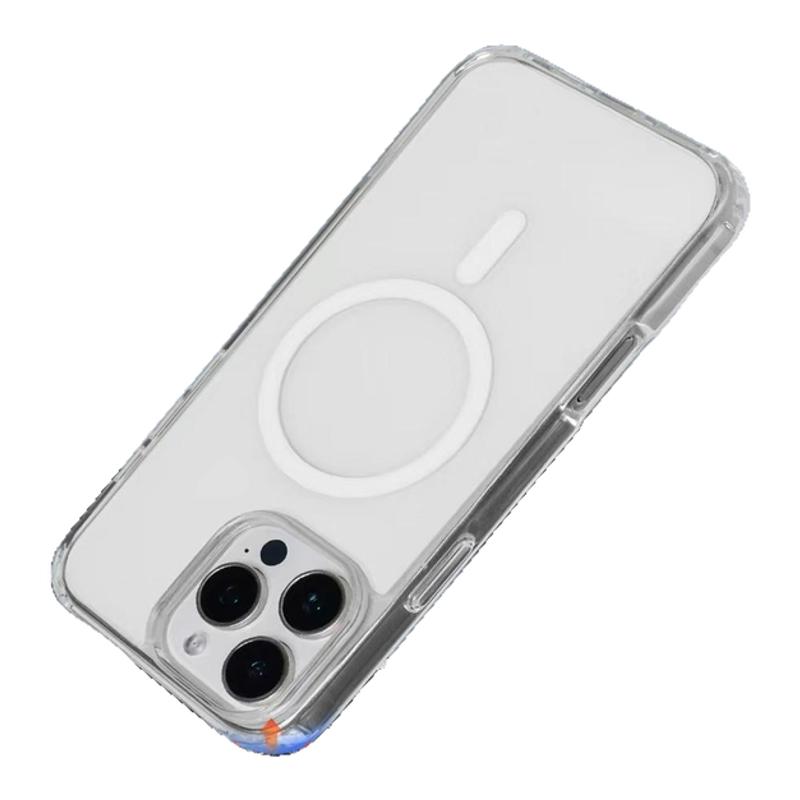 苹果16Pro/iPhone16ProMax高级简约透明磁吸手机壳/PC+TPU+磁铁