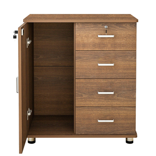 70cm加高移动文件柜带锁储物收纳柜多层抽屉柜实木生态板办公柜子