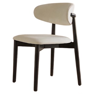 现代简约休闲餐椅奶油风家用餐厅餐桌椅意式极简轻奢设计师靠背椅
