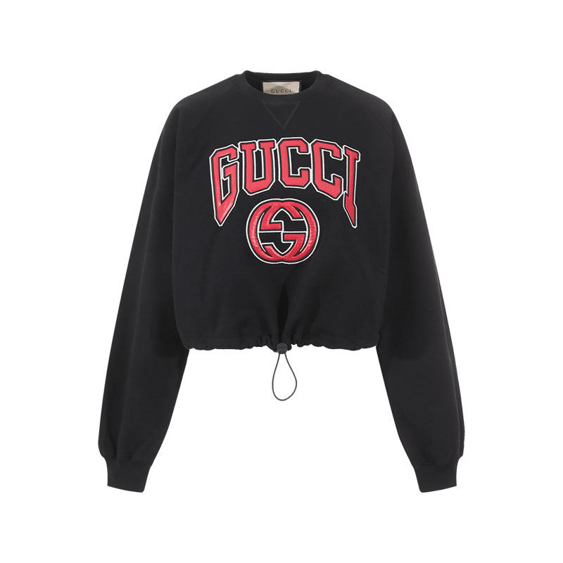 Gucci/古驰加绒圆领抽绳卫衣