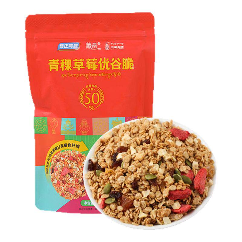 奇正青稞冻干草莓优谷脆水果麦片非油炸早餐即食代餐零食200g*1袋