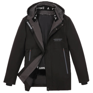 派克服男款短款冬季皮毛一体兔毛内胆可拆卸2025新款加绒加厚防寒