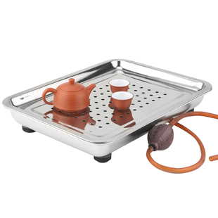 带排水不锈钢茶盘加厚304 长方形茶池功夫茶具套装托盘家用茶托盘