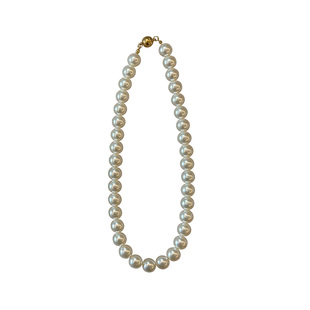 钛钢法式轻奢施家玻璃珍珠项链澳白极光正圆无暇高亮百搭锁骨链女