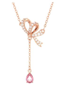 施华洛世奇蝴蝶结链坠项链送女友