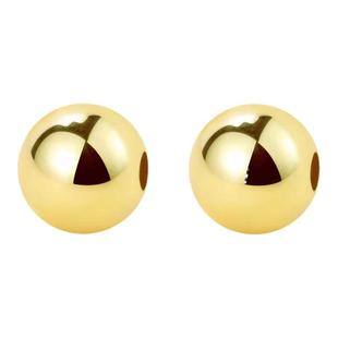 18k小金珠diy配件珍珠纯黄金珠手串散珠隔珠硬定位珠加厚手工材料