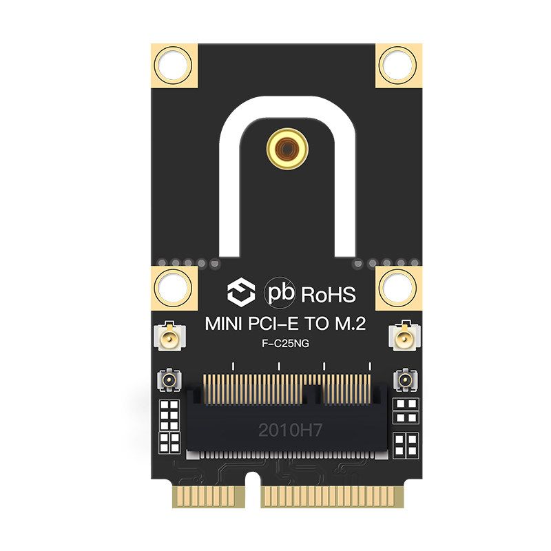 笔记本NGFF/m.2无线网卡转mini pcie全高转接卡台式机SSD硬盘托架