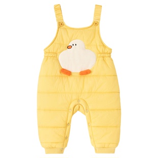 嘟嘟家宝宝连体衣秋冬男童哈衣冬季背带裤女童爬服可开档婴儿冬装
