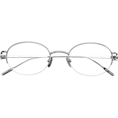 超轻纯钛银丝半框眼镜女可配近视