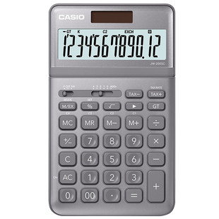 卡西欧JW-200SC时尚白领台式商务型办公计算器12位宽屏显示太阳能双重电源粉红色彩色可选计算机薄