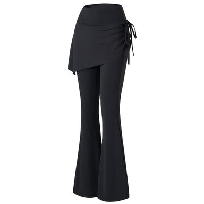 高腰提臀防走光假两件瑜伽裤