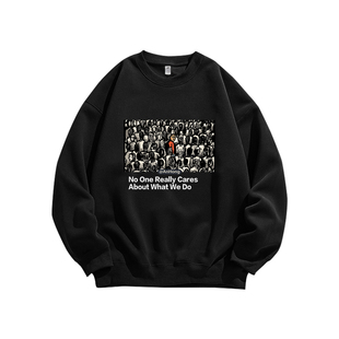 人海之间美式小众潮牌设计高街宽松休闲长袖T恤秋季纯棉男装卫衣