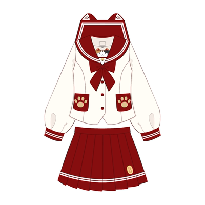 【招财猫】原创正版新年圣诞跨年战袍幼稚园可爱jk拜年水手服套装