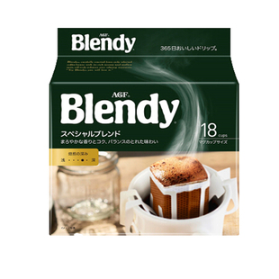 日本进口AGF blendy挂耳咖啡滴漏式纯黑咖啡粉无蔗糖醇香浓郁18杯