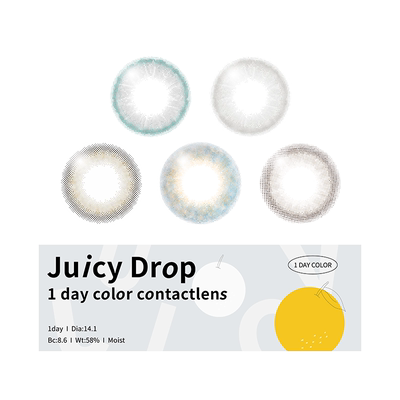 10片Juicy Drop日本美瞳日抛小气泡无边框融瞳小直径彩色隐形眼镜