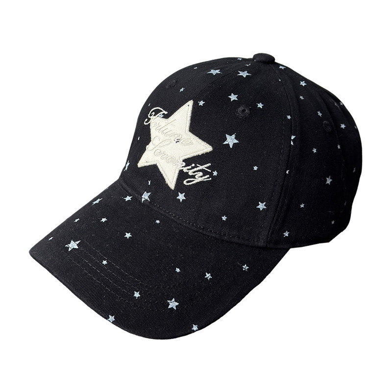 韩系星星刺绣字母显脸小棒球帽女