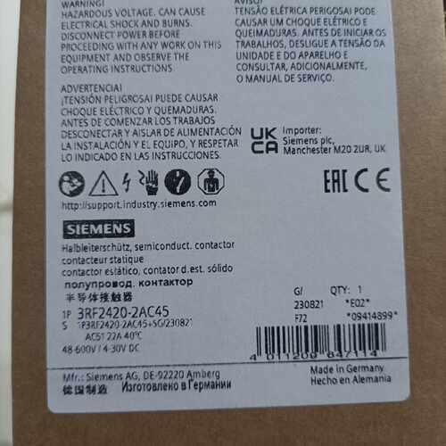 议价3RF2420-2AC45西门子接触器全新原装正品现货