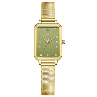 情人节礼物小方糖女款手表女士抹茶绿表新款轻奢小众腕表送女朋友