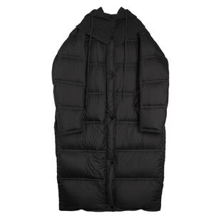 ELLE90白鸭绒连帽中长款高级感羽绒服女2025冬季新款加厚保暖外套