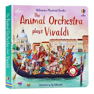 Usborne 古典音乐发声书英文原版绘本 The Animal Orchestra Plays Vivaldi 动物乐团演奏维瓦尔第 儿童艺术启蒙触摸发声洞洞书