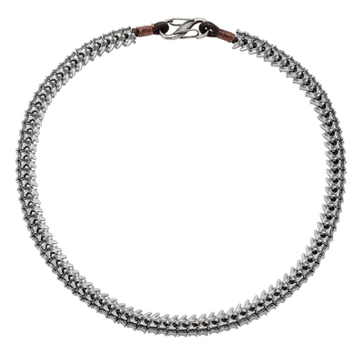 GRGR复古做旧钛钢龙骨项链