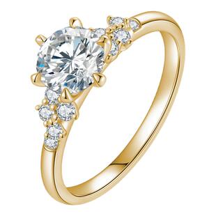 18K金培育钻石柏林情书真钻戒一克拉结婚求婚铂金戒指礼物送女友