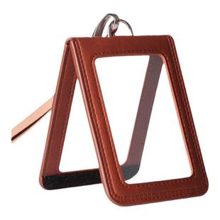 皮质透明工作证件卡套防干扰两卡位工牌学生公交吊牌挂绳胸牌定制